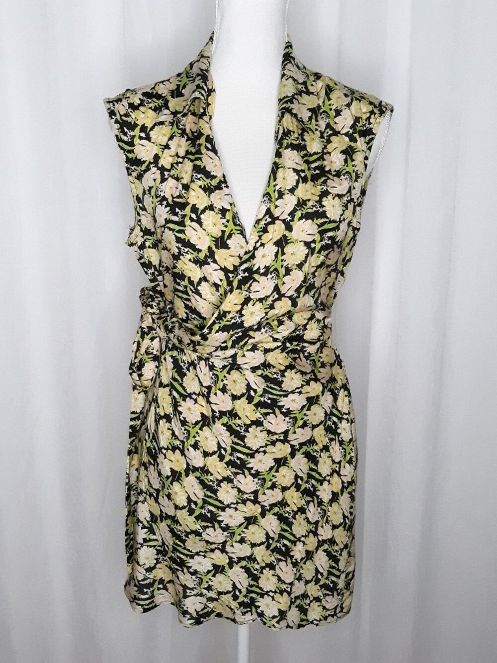 Urban Outfitters Silver Sun Floral Mini Wrap Dress